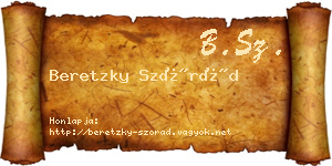 Beretzky Szórád névjegykártya